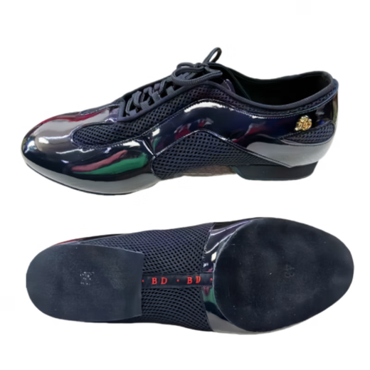 Betty Dance Shoes AM-2 Unisex Latin Dance Modern Dance Shoes National Standard Dance Shoes Heel Height 2cm Soft Sole Indoor Imported Patent Leather 2cm Heel 1 Size Too Small Indoor Sole 39