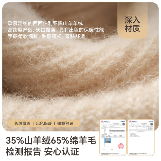 JIUMU cashmere large head circumference warm woolen hat autumn and winter wool knitted hat cold hat winter hat pile hat cold hat for women