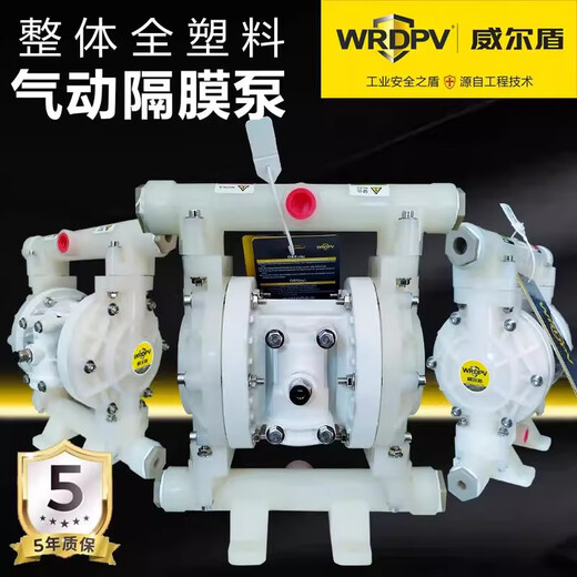 Perfluoroplastic Corrosion Resistant Acid and Alkali Resistant Pneumatic Diaphragm Pump Self-priming PVDF Teflon Teflon Glue Sewage Pump PP WRQBY-LF25PP Plastic + Teflon