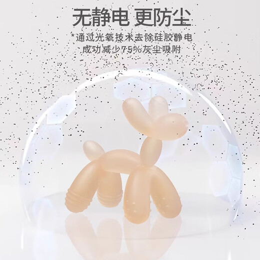 Balloon dog teether baby teething stick anti-eating baby silicone bite glue soothing small toy food grade baby teether - red 1 pack