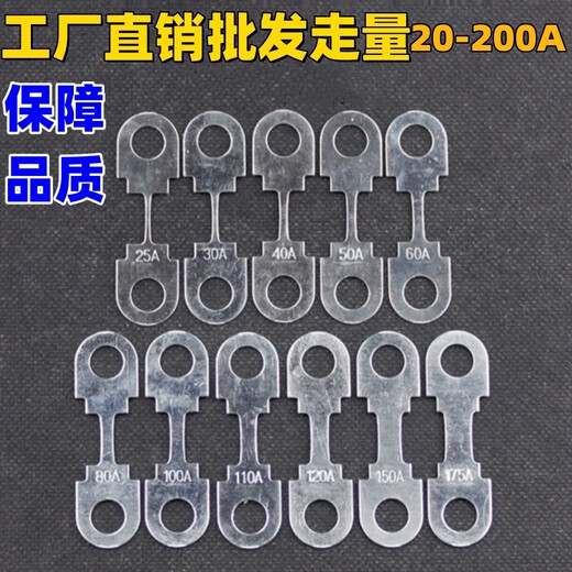Flat plate fuse plate battery fuse fuse plate fork bolt type high current fuse plate 30A flat plate fuse 20 pieces
