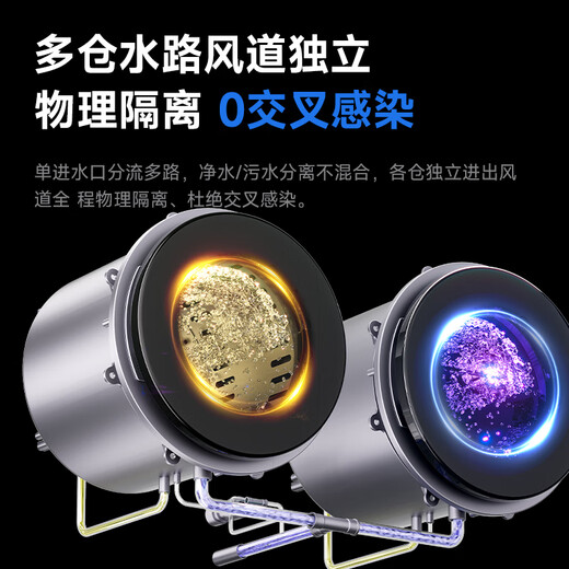 KANGYAN wall-mounted fully automatic double-cabin underwear washing machine household small double-barrel washing and drying machine for underwear special washing machine mini drum sock washing artifact lazy washing machine starry sky gray double barrel partition washing desktop model stainless steel liner丨pasteurization