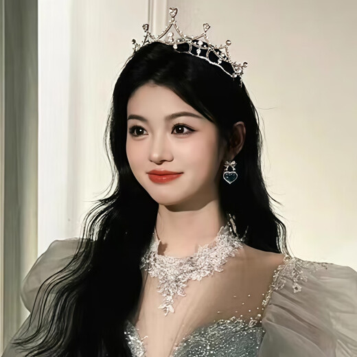 DCOIN Birthday Crown Female 18 Years Old Headwear Tiara Crown Hair Accessories Bridal Dress Wedding High-end Princess Accessories Silver Crown