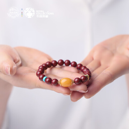 Potala Palace cinnabar beeswax turquoise bracelet pearls 925 silver transfer beads birth year men and women bracelet birthday gift for girlfriend