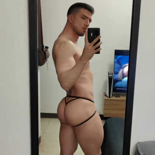 Jiuai Low Waist Men's Thong Breathable Personalized Single Thong U-convex Design Sexy Briefs Black S