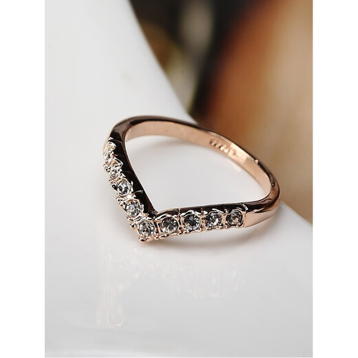 QUAMERv word ring row of diamonds for women, heart-shaped, fashionable index finger ring, full diamond tail ring, personalized internet celebrity ins, silver model, inner diameter 19 mm