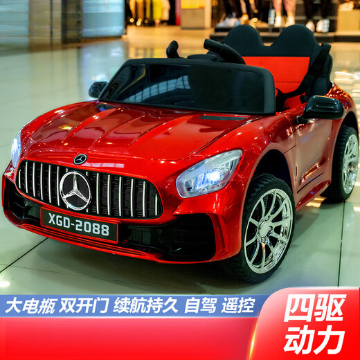 Shantou Lincun baby electric car four-wheeled baby toy car that can seat men and women and children remote control car four-wheel drive charging stroller paint powder four-wheel drive + remote control + swing + early education + leather seat electric drive + lifetime warranty