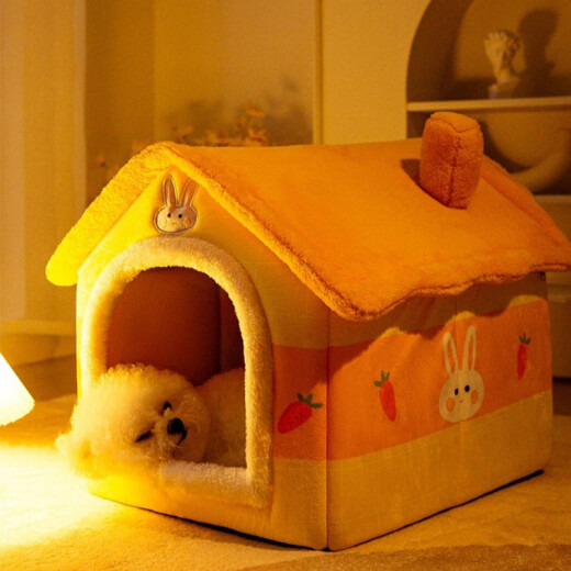 Bad Little Pet Dog House Winter Warm Cat House Dog House Closed Pet House Removable and Washable Four Seasons Cat House Dog Mat Sunshine House M Code [Applicable to pets within 13 Jin [Jin equals 0.5 kg]]