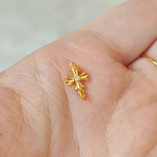 KUXA gold mini pendant plated 18k gold diy bracelet pearl necklace buckle single diamond pendant small drop star moissanite mini small drop slip