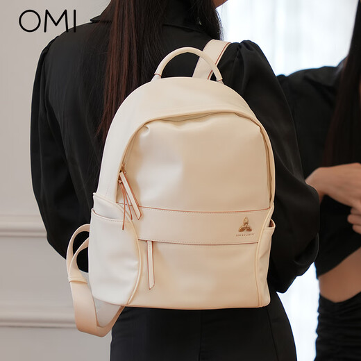 OMI 新款女包时尚大容量女士双肩包背包运动包书包旅行包背包 黑色