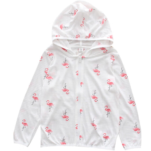 Fat Donglai Girls' New Pure Cotton Sun Protection Clothing Medium and Large Children's Hooded Skin Jacket Thin Cardigan Children's Baby Air Conditioner Spring and Summer Pink Peach 130 cm