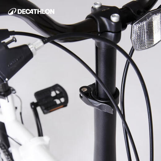 Decathlon folding bike T120 adult commuter bike 6-speed variable speed 20-inch light bike white-4588489