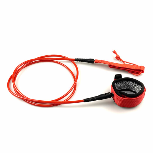 OEING Surfboard Safety Rope 7mm Wire Diameter Various Specifications Surfboard Rope with Silicone Printing Comfortable Anti-Slip Chinese Red 6ft 7mm