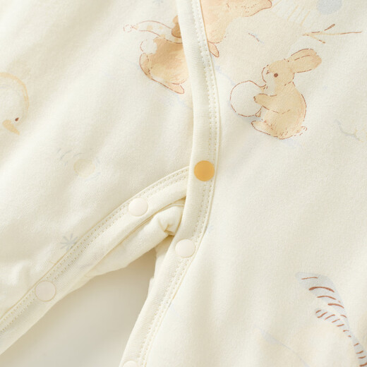 Tongtai (TONGTAI) baby jumpsuit autumn and winter pure cotton quilted newborn monk suit baby romper yellow 66cm