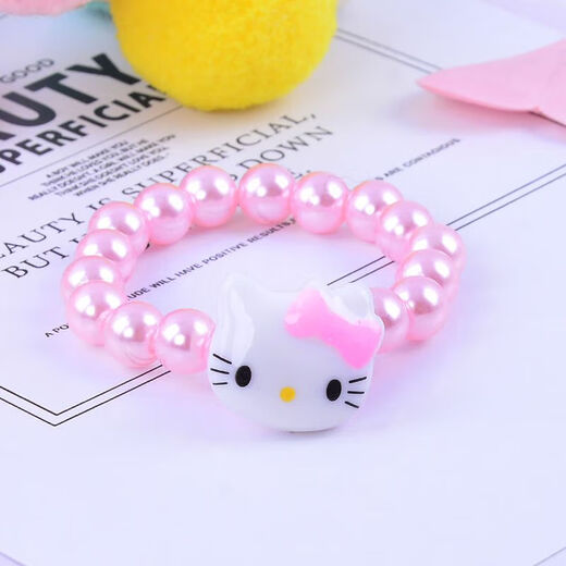 Meipai cartoon children's bracelet little girl princess baby cat animal flower imitation pearl bracelet bracelet bracelet accessories 5# cute KT cat