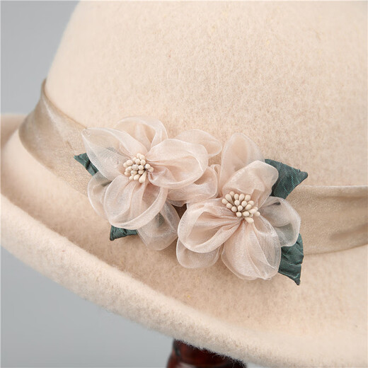 Woodpecker (TUCANO) French retro woolen hat for women, autumn and winter curled woolen felt hat, fashionable and versatile fisherman hat, outdoor basin hat, trendy off-white M (56-58cm)