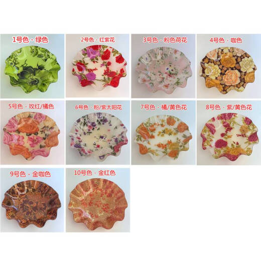 咏幻A694果盘彩花圆盘果盘有机玻璃盘子盘水果碎花22cm a694-6号色-粉/紫太阳花22cm 49