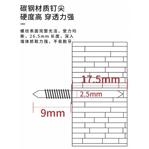 Thousand-speed wheel two-way traceless nail claw nail solid wood baseboard nail carpentry single-head double-head headless nail two-head sharp nail 100 pieces (1 sleeve included)