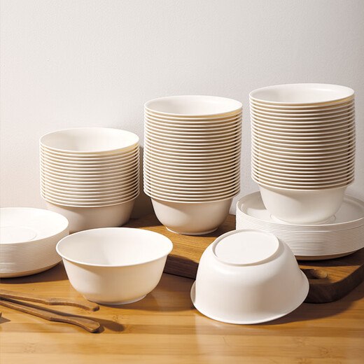 Jiamo disposable plates environmentally friendly corn-based tray 145mm 20-pack picnic plates no-wash disposable tableware