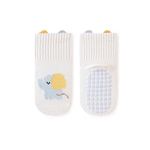 Spring and autumn floor socks for children, babies, newborns, infants and toddlers, non-slip, boys and girls, children's cotton socks, brown koala, 1 pair, 1-3 years old, M size, 1-3 years old