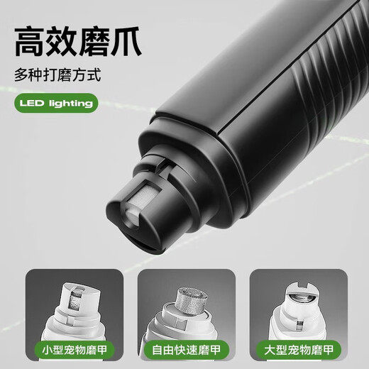 Qi Oh Pet Nail Grinder Electric Blood Lighting Line Dog Nail Grinder Artifact Cat Nail Trimmer Large and Small Dogs White Pet Nail Grinder + Nail Clipper