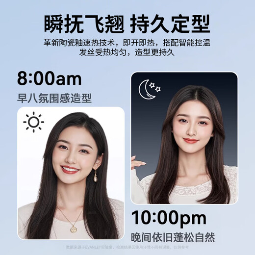 EVANLEY German wireless hair straightening comb does not damage hair, portable curling iron, straight clip, straight and curling dual-use fluffy artifact, Aurora Black