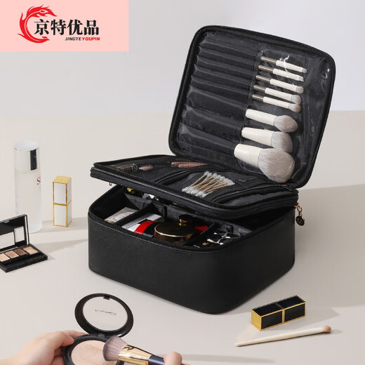 OIMG cosmetic bag portable large capacity 2023 travel cosmetic storage bag carry-on suitcase toiletry bag off-white pink / size 24*20*13cm