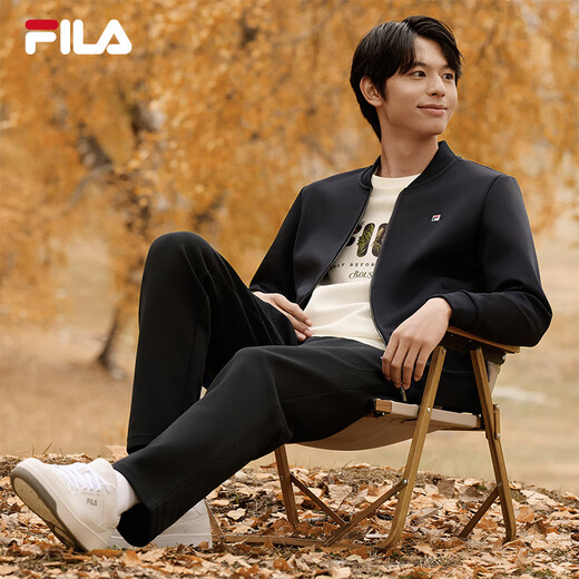 FILA official sports pants men's trousers autumn knitted straight sweatpants sports casual running pants