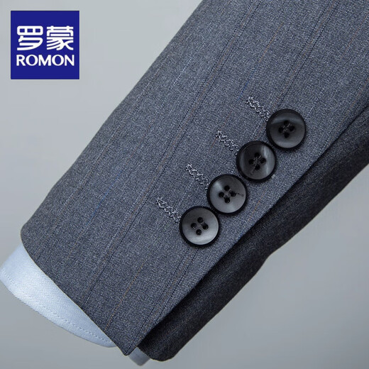 ROMON casual suit men's formal wedding 2025 new spring and autumn slim men's suit dress suit 2266 gray. Double slit L 175 120-135 Jin Jin equals 0.5 kg