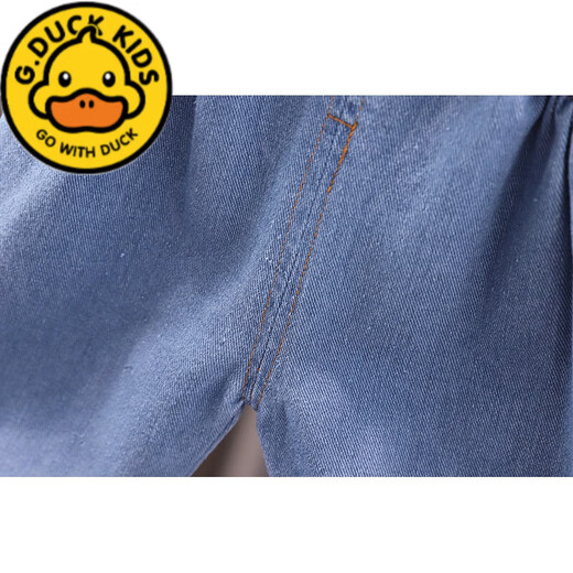 G.DUCKKIDS girls spring denim overalls suit 2024 new style baby clothes 1 to 3 years old baby girl trousers XP denim overalls cover puff sleeve blue 100 recommended age 3-4 years old