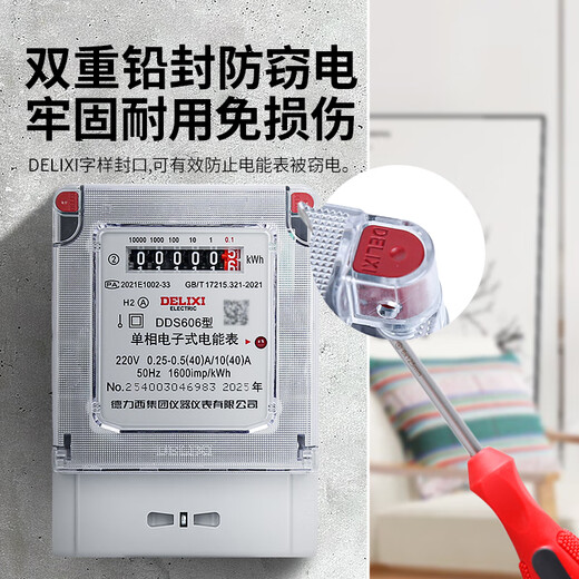 Delixi Electric Meter Home Commercial Rental Single Phase Electric Meter DDS606 Fire Meter 15(60)A