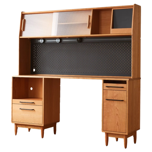 Shenbaoge Nordic solid wood sideboard integrated tea cabinet dining table high cabinet with hole board kitchen storage cabinet cabinet cherry wood whole cabinet 1.8 boxwood