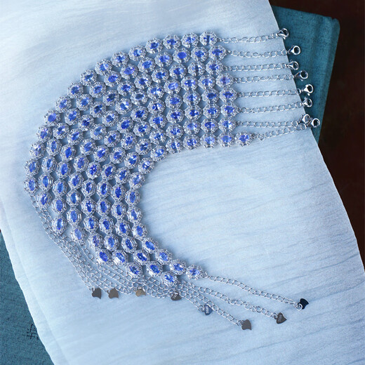 Chili high-quality colorful treasure natural tanzanite sterling silver inlaid bracelet for women, colorful treasure hand jewelry, gift, high-end design, randomly sent one piece, loose stone about 5*3MM