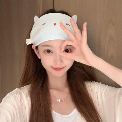 Jingyouyu confinement headband for women in summer thin maternity forehead protector headscarf air-conditioned room windproof maternity confinement hat postpartum spring and autumn blue elephant one size