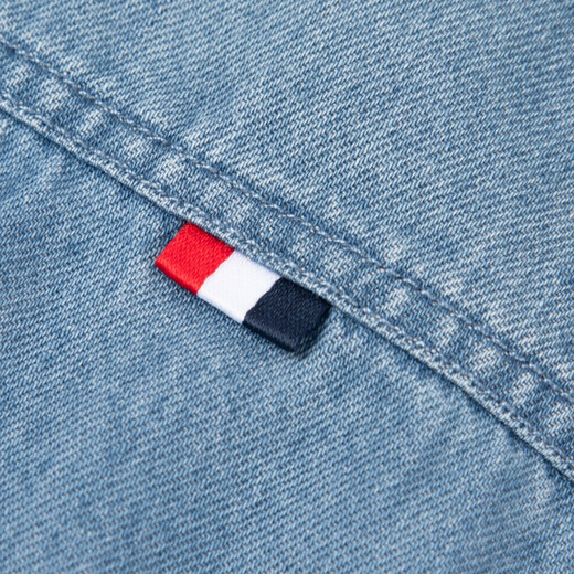 Hush Puppies children's clothing boys' denim shirt spring big children's casual lapel cotton shirt light denim 120