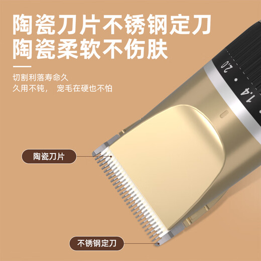 DINGNAI Dog Shaver Pet Electric Clipper Professional Hair Retaining Head Pet Shop Special Professional Hair Cutter Teddy Cat Advanced Gray Basic Maintenance Model