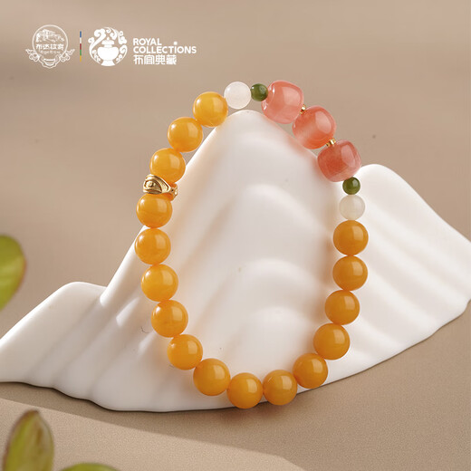 Potala Palace Beeswax Sichuan Material Nanhong Bracelet Women's 925 Silver Yellow Wealth Accessories Wenwan Plate Play Transfer Bead Bracelet Birthday Gift