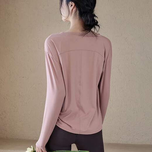 LULULMCCTN yoga top women's autumn and winter long-sleeved Pilates professional training fitness T-shirt training clothes blue gray L