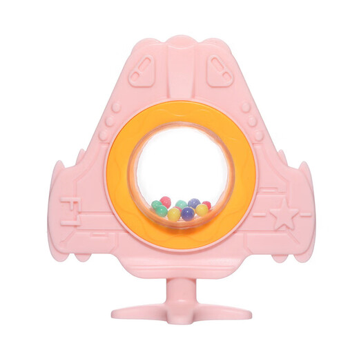 Baby bite molar stick, infant silicone teether, molar teeth fixator, rattle teether, airplane ring teether, airplane-rattle teether pink + storage box