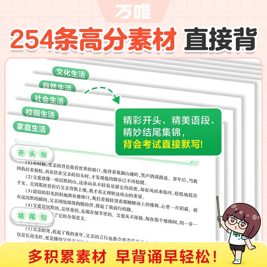 2026万唯中考真题语文满分作文初中生分类素材大全人教版初一初二初三速用模板