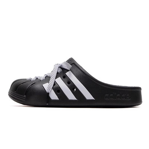 ADIDAS ADIDAS SAPOS Men's 2025 Summer nuevos y versátiles zapatillas para mujeres al aire libre Sandalias de playa informales y ligeras JH9849 White/Negro One Fake One Compensation 36.5