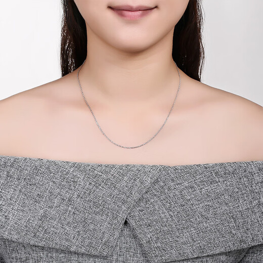 Saturday blessing simple double water wave PT950 platinum necklace beloved PT053551 about 4.15g 42cm birthday gift