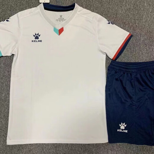 卡尔美（KELME）定制卡尔美足球套装印字速干学生训练短袖成人儿童比赛队服球衣 1048白色 XXL (身高175-180)