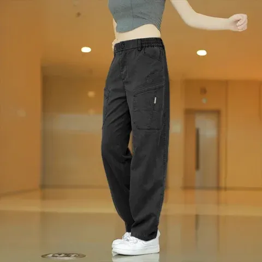 Woodpecker Autumn and Winter Workwear Casual Pants Men's New Loose Straight Versatile Fashion Simple Anti-Wrinkle Wide Leg Long Pants Men Gray 32 (130-145Jin Jin equals 0.5kg)