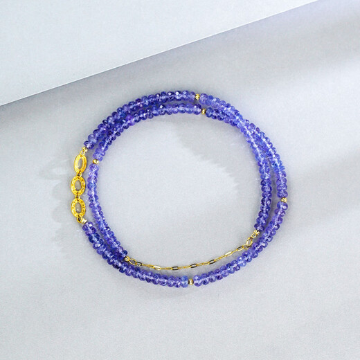 Fat Donglai's same style tanzanite necklace with high-looking ethnic style and white beaded clavicle chain 2025 new temperament free tanzanite necklace