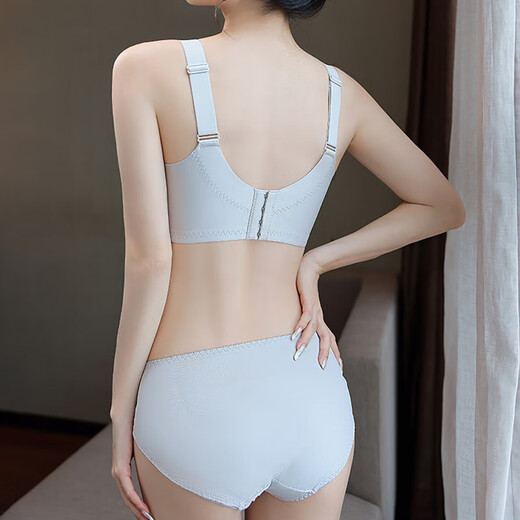 Tingmei (GRACWELL) lace underwear for women with small breasts, push-up, adjustable top support, anti-sagging, secondary breast reduction, no wires, sexy bra set, black set 75A 34B