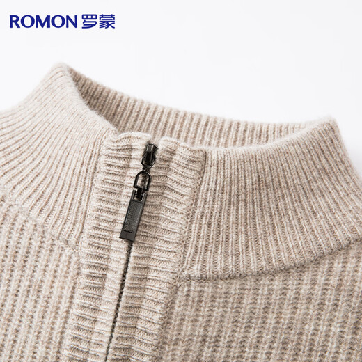 Romon 100% pure wool sweater men's thickened autumn and winter warm half turtleneck pullover sweater base sweater