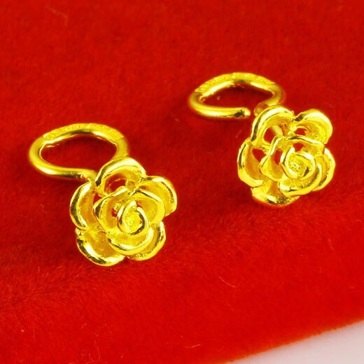 UHFQ old phoenix earrings, sweet curved hook earrings, rose flower versatile earrings for mother, national beauty, heavenly fragrance, charming - rose gold 8.88g, limited quantity, Lukfook Jewelry Direct Sales