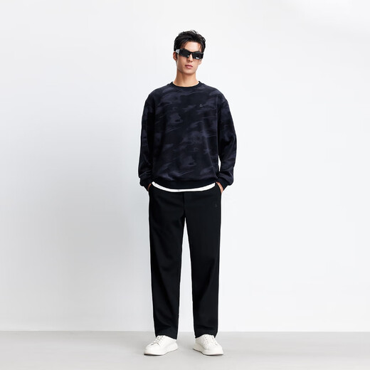 JACK&JONES Men's Autumn Casual Pants Multi-Pocket Embroidery Loose Elastic Drawstring Waist Solid Color Long Pants 225314045