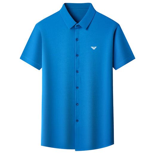 FALAMONE Armani camisa de manga corta para hombre camisa de media manga de algodón mercerizado de alta elasticidad informal de verano que no necesita planchado para personas jóvenes y de mediana edad moderno blanco 6628 estilo 4XL 190 recomendado 185-205 Jin Jin equivale a 0,5 kg